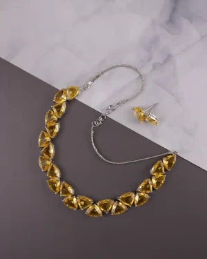 Ryalla Set with earrings-Yellow