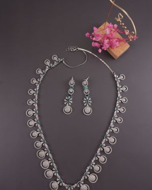 One layer silver Finish AD long neckset