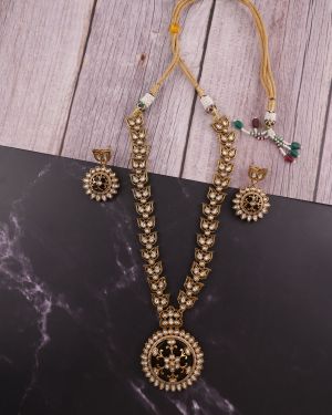 Gold Plated Moissanite Polki Pendent set