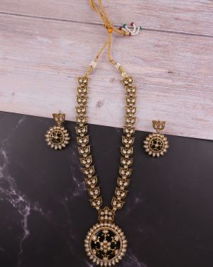 Gold Plated Moissanite Polki Pendent set