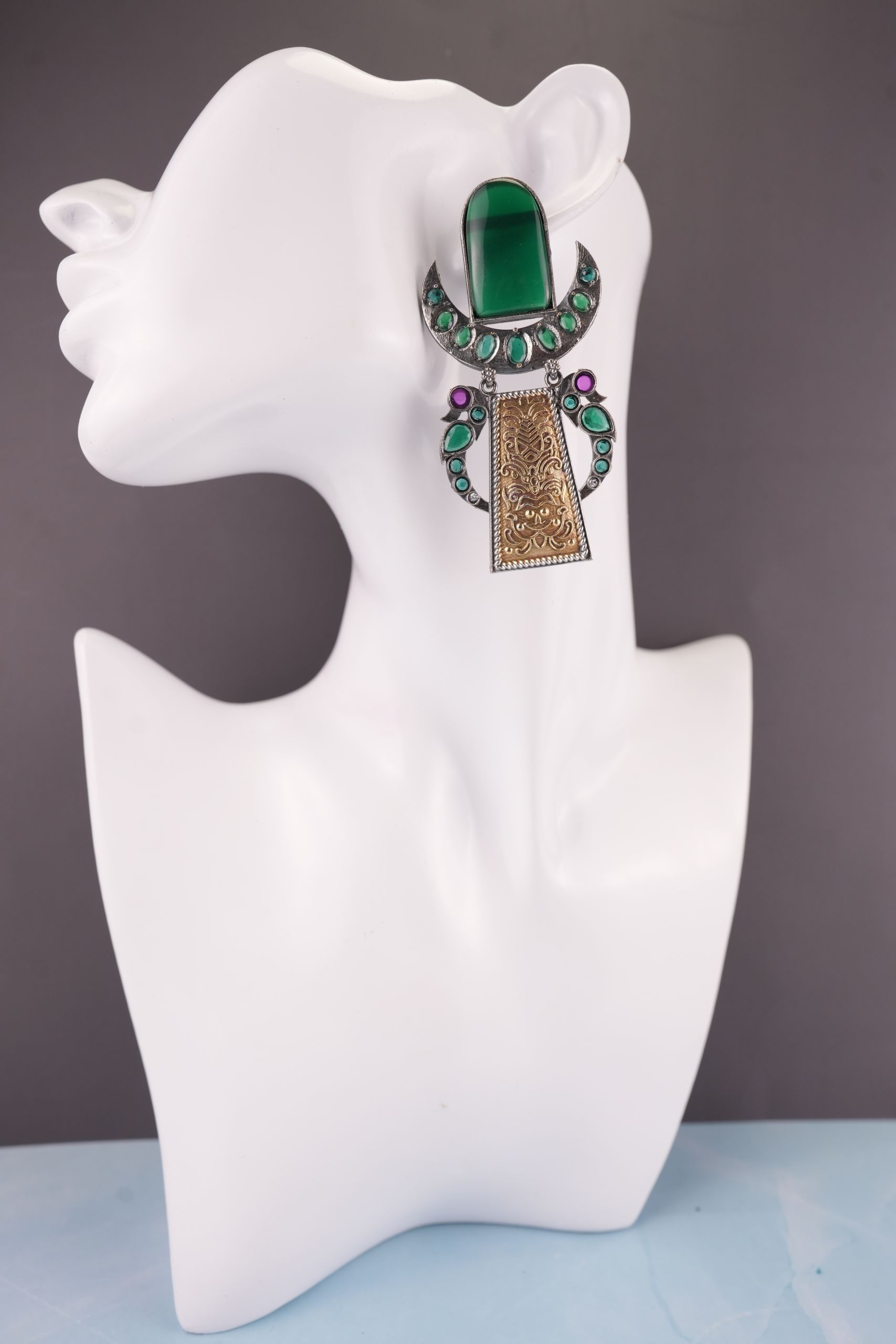 Beautiful TWO TONE OXIDISESD EARRINGS