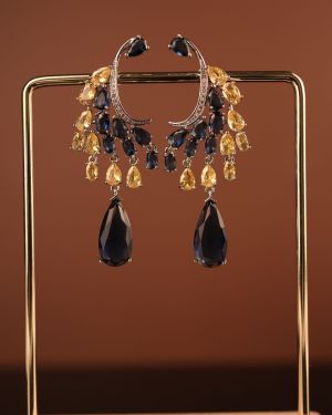 Claire ear drops- Blue and white stone