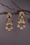 Elegant Multi Jhumki Kundan Earrings