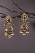 Elegant Multi Jhumki Kundan Earrings