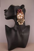 Polki Chandbalis with pearl earring