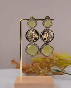 Sabyasachi inspired gold plated brass drop earring –
