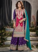 Heavy Embroidered Wedding Wear Palazzo With Straight Kurti and Dupatta