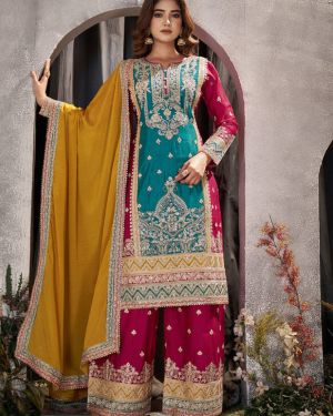 Haute Embroidered Palazzo Salwar Kameez