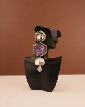 Ahana Earrings (Purple Multi stone)