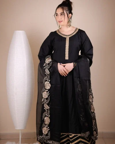 Vamika Black Dress (Free size S to XXL)