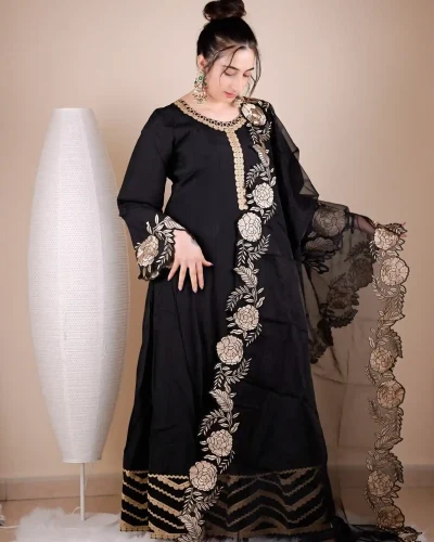 Vamika Black Dress (Free size S to XXL)