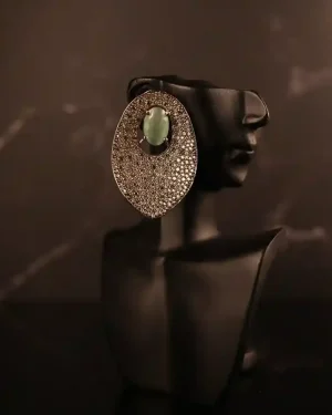 Rodium Sapphire Diamond stud