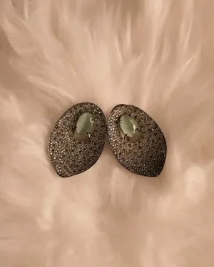 Rodium Sapphire Diamond stud