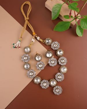Gold Plated Polki shape Choker