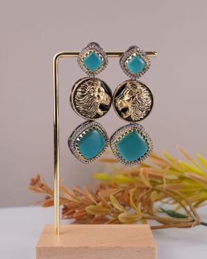 Sabyasachi inspired gold plated brass drop earring –
