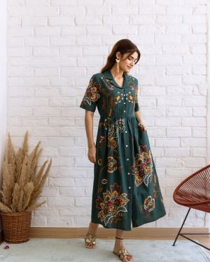 Embroidered Boho Bloom Midi Dress