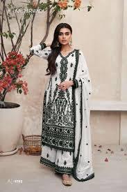 Amri White Lucknowi print dress(Free size S to 2XL)
