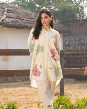 Floral Cotton Shirt Tunic With Pant