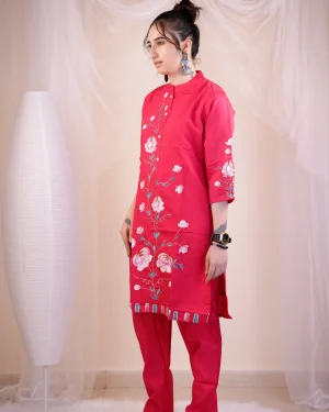 Alizey printed red co-ord set (2 piece)