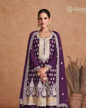 Flory gold Chinon Ghagra suit