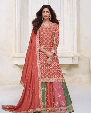 Embroidered Straight Ghagra Style Suit