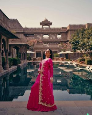 Rani Georgette Plain Work Readymade Lehenga Choli