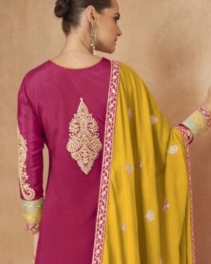 Multicolor Embroidered Palazzo Salwar Suit Set