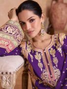 Beautiful Violet Color Chinon Coding Embroidery Salwar Suit