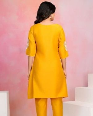 Mustard Printed Comfort Fit Co Ord Set