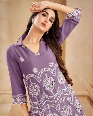 AUTUMN LANE Eden Lily Embroidered Tunic With Trousers