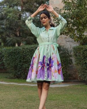 Pastel Floral Fit And Flare Dress