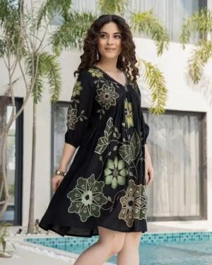 SOFT COTTON FABRIC EMBROIDERED DRESS